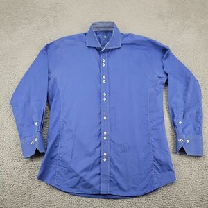 Atelier Shirt Mens XL Blue Slim Fit Button Up‎ Y2k Grudge Long Sleeve Casual